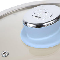 Swan Retro 3 Piece Saucepan Set With Glass Lids 16cm/18cm/20cm - Blue