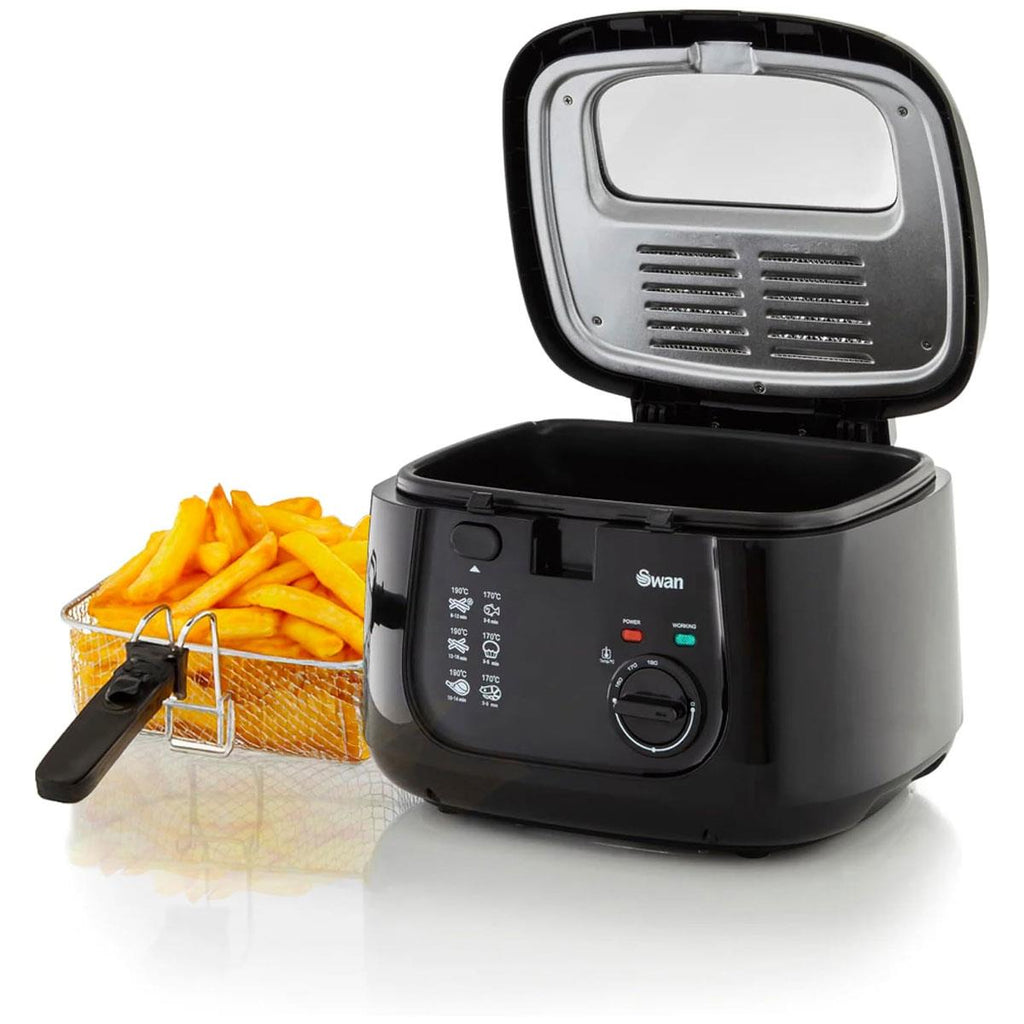 Swan Square Deep Fat Fryer With Viewing Window 1800 W 2.5 Litre - Black