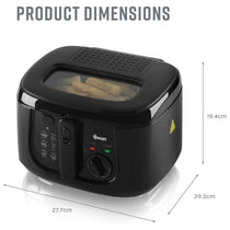 Swan Square Deep Fat Fryer With Viewing Window 1800 W 2.5 Litre - Black