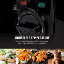 Swan Square Deep Fat Fryer With Viewing Window 1800 W 2.5 Litre - Black