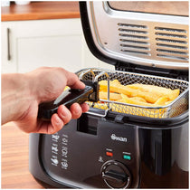 Swan Square Deep Fat Fryer With Viewing Window 1800 W 2.5 Litre - Black