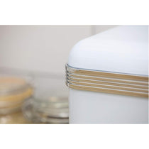 Swan Retro Bread Bin Metal Stainless Steel Chrome 18 Litre Storage Capacity - Blue