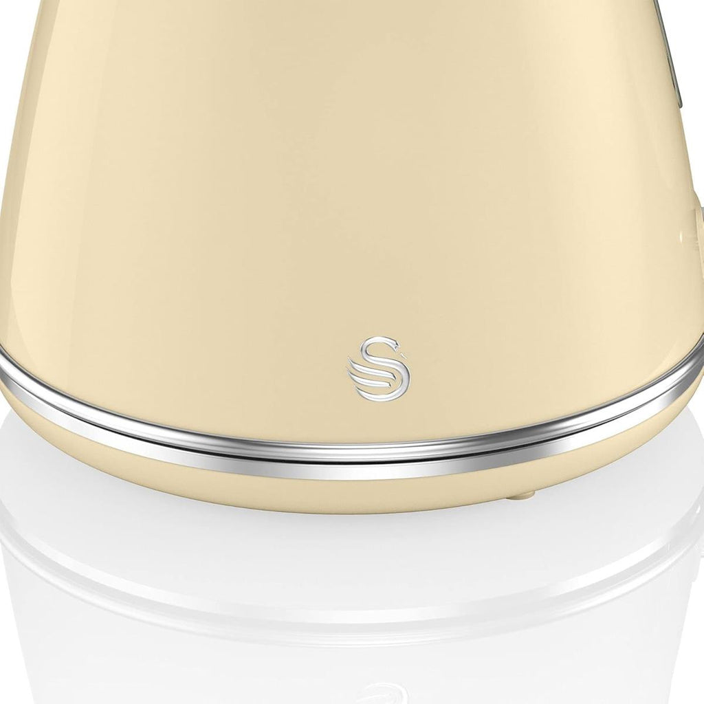 Swan Retro Jug Kettle Stainless Steel 3000 W 1.5 Litre - Cream