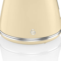 Swan Retro Jug Kettle Stainless Steel 3000 W 1.5 Litre - Cream