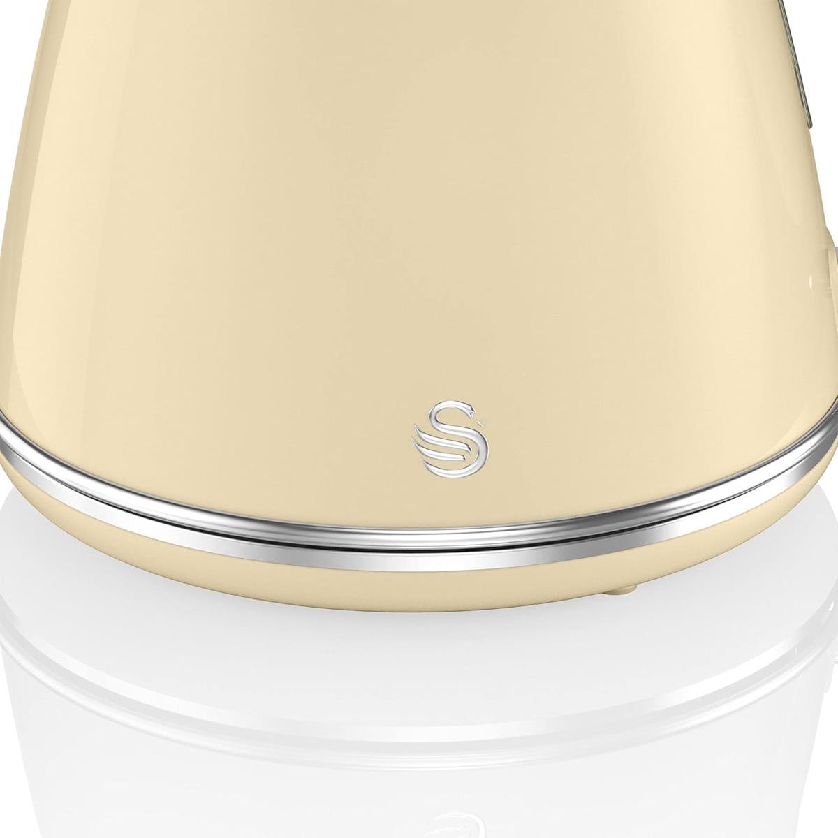 Swan Retro Jug Kettle Stainless Steel 3000 W 1.5 Litre - Cream