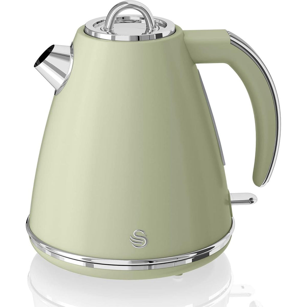 Swan Retro Jug Kettle Stainless Steel 3000 W 1.5 Litre - Green