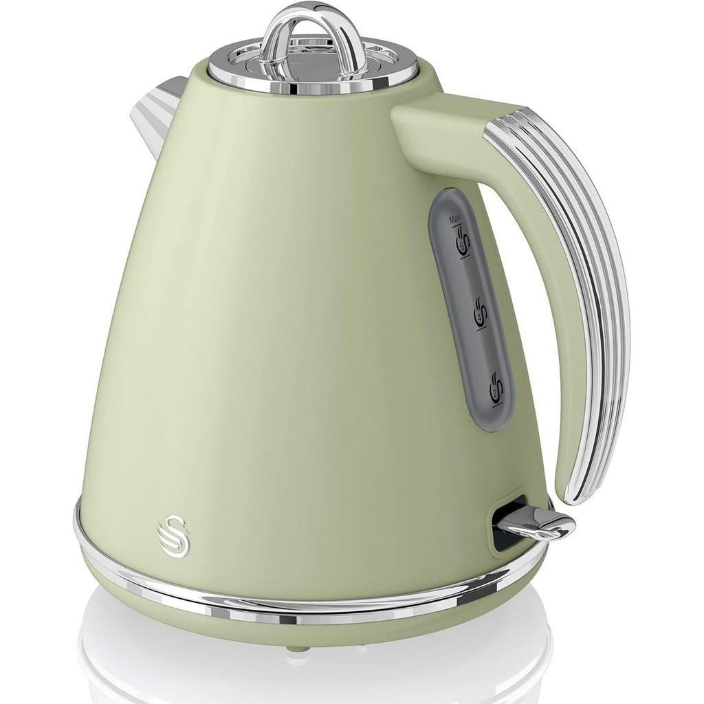 Swan Retro Jug Kettle Stainless Steel 3000 W 1.5 Litre - Green