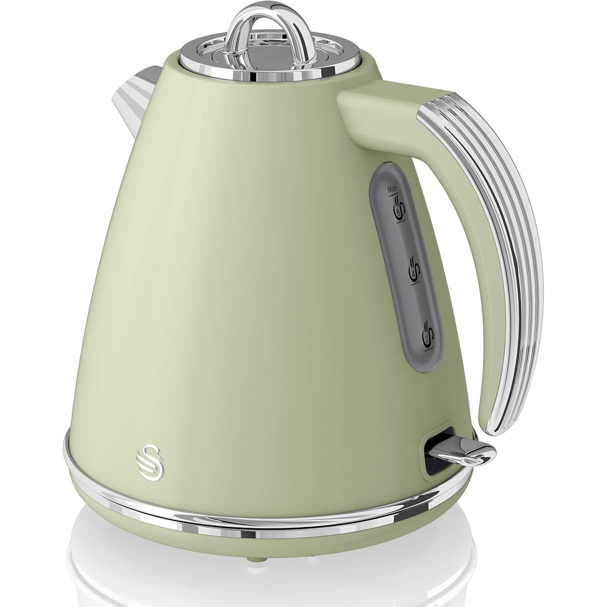Swan Retro Jug Kettle Stainless Steel 3000 W 1.5 Litre - Green