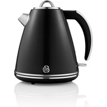 Swan Retro Jug Kettle Stainless Steel 3000 W 1.5 Litre - Black