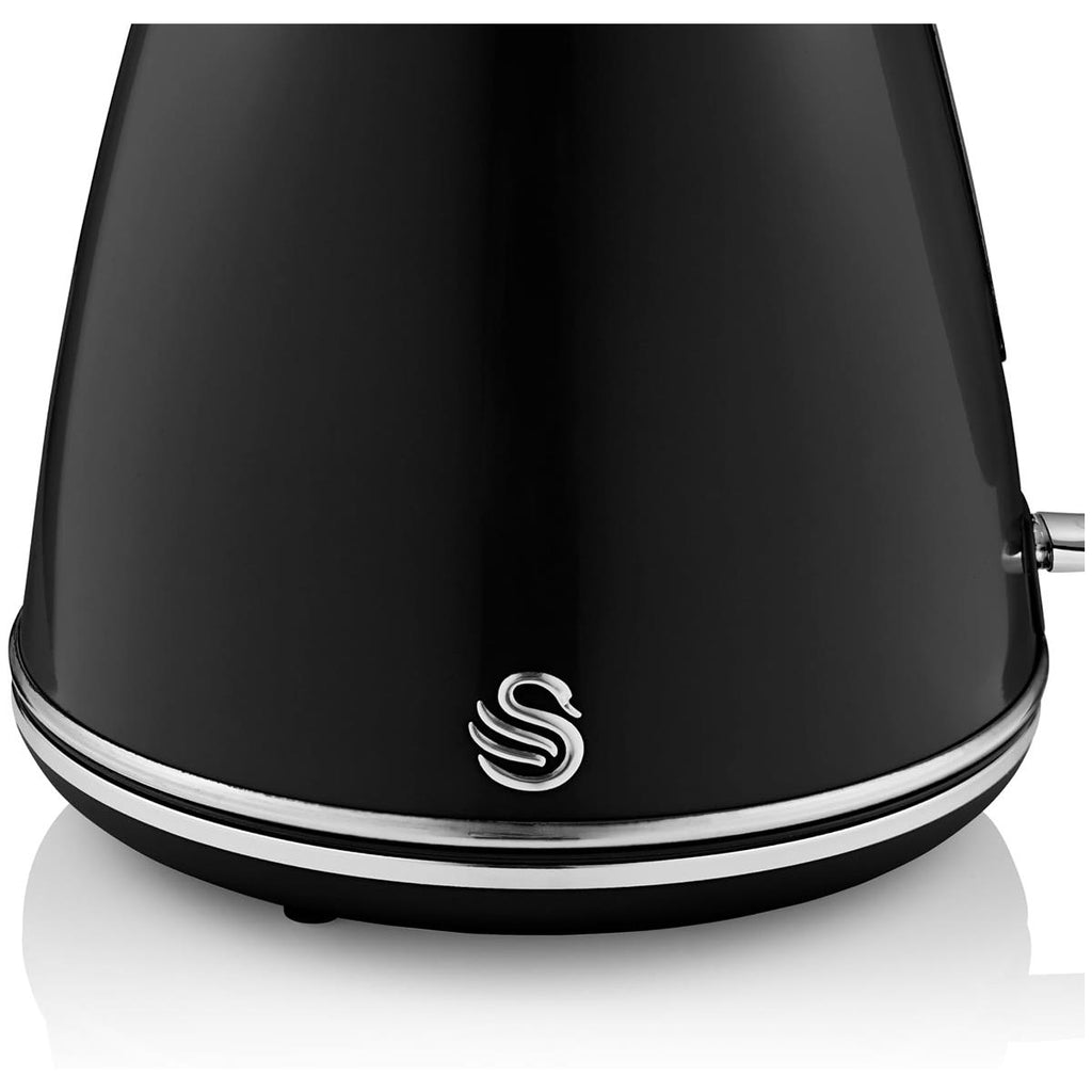Swan Retro Jug Kettle Stainless Steel 3000 W 1.5 Litre - Black