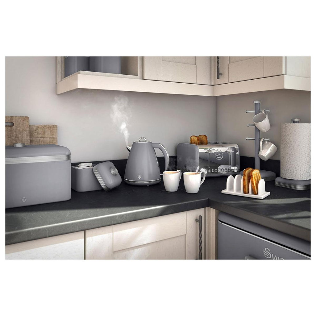 Swan Retro 2 Slice Toaster With Defrost Reheat And Cancel Functions Stainless Steel 815 W - Grey