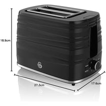 Swan Symphony 2 Slice Toaster Plastic High Gloss And Matt Finish 930 W - Black