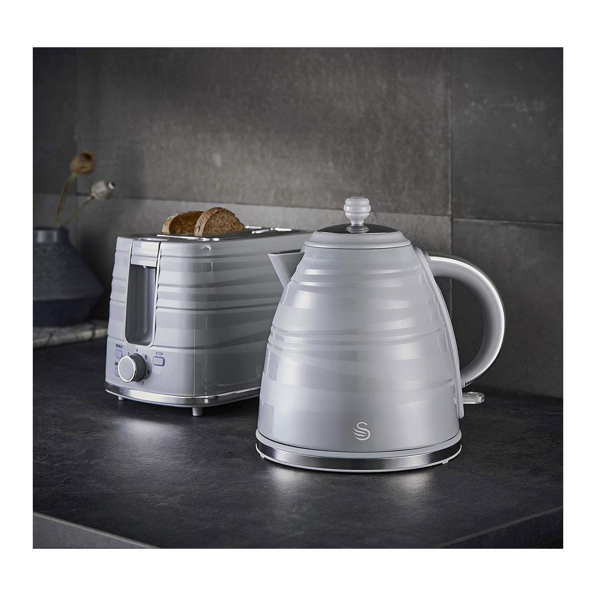 Swan Symphony 2 Slice Toaster Plastic High Gloss And Matt Finish 930 W - Grey