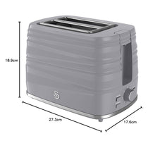 Swan Symphony 2 Slice Toaster Plastic High Gloss And Matt Finish 930 W - Grey