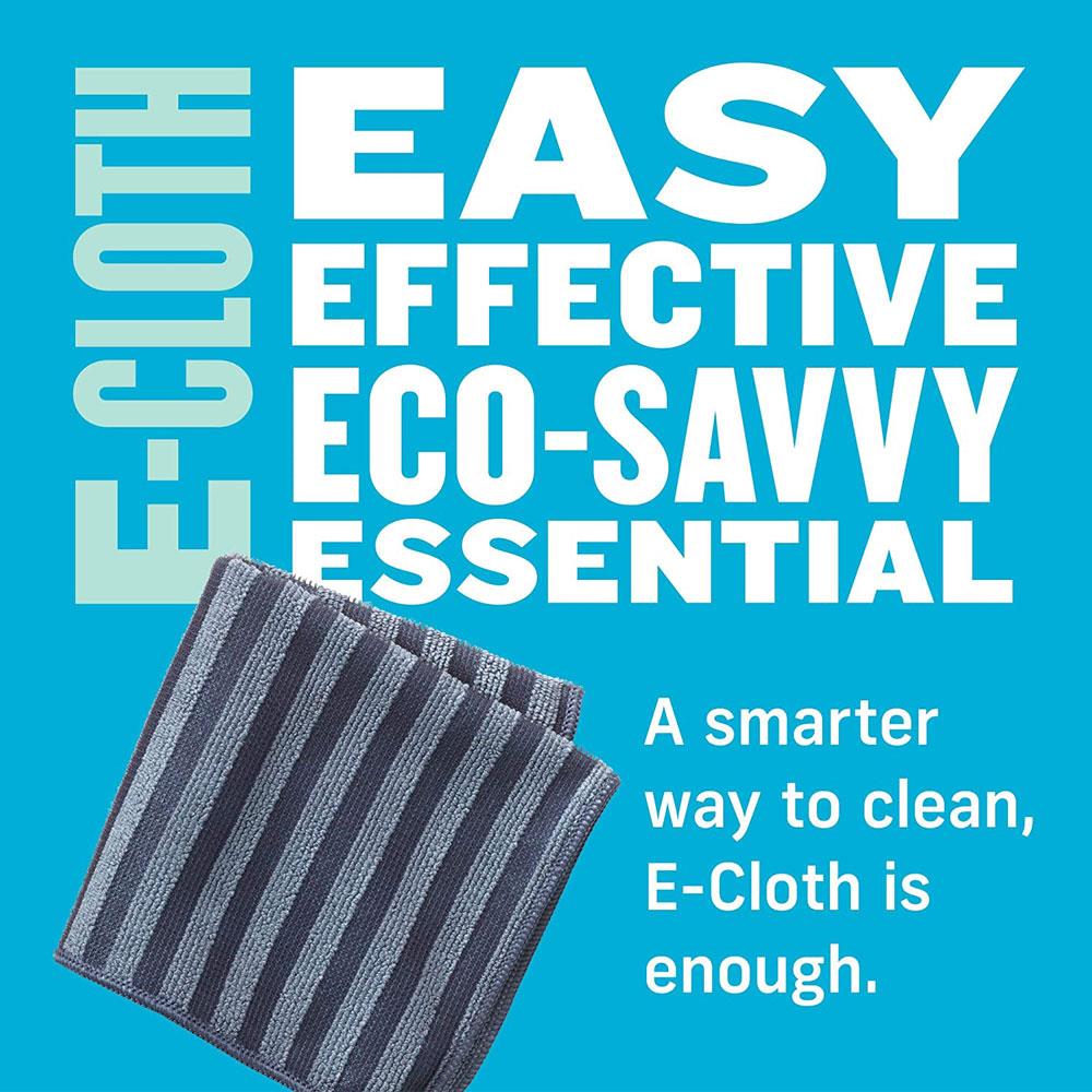 E-Cloth Stainless Steel Cleaning Cloth Microfibre Dual-Sided Scrubbing Cloth for Brushed & Polished Steel - Gray