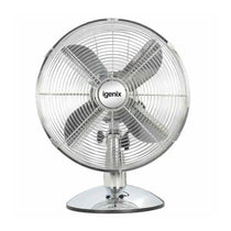 Igenix 12 Inch Retro Portable Desk Fan Whisper Quiet Operation Oscillating Head 3 Speed Settings 40 W - Chrome