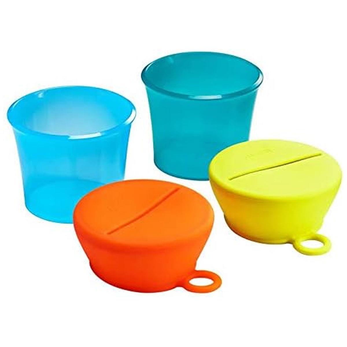 Tomy Boon SNUG Stretchy Silicone Lids And Baby Food Storage Containers - Multicolor