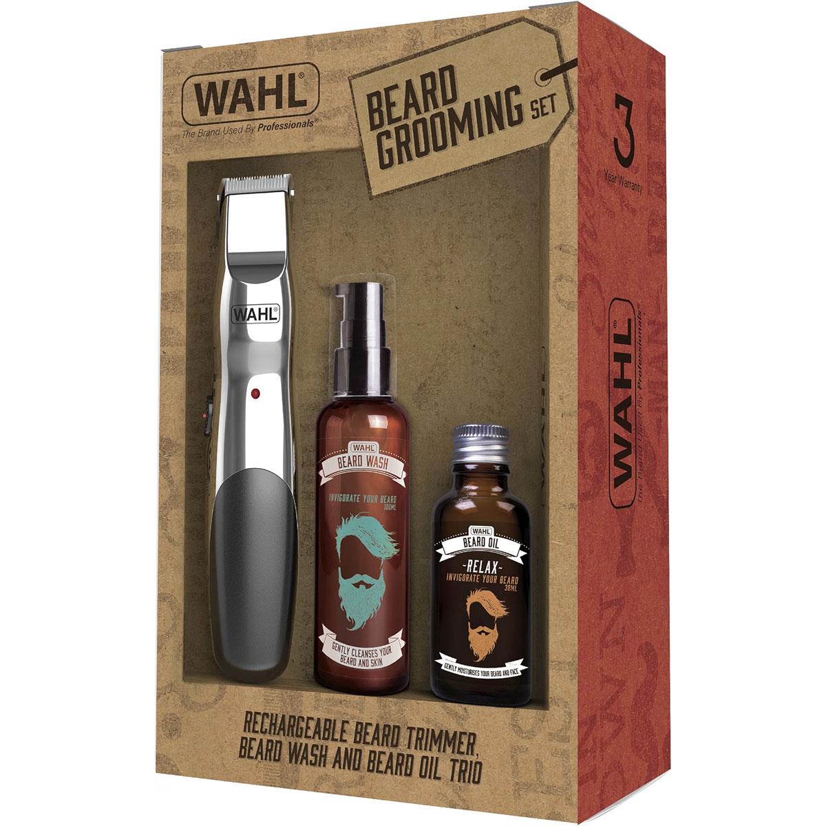 Wahl Complete Beard Trimmer & Grooming set + Beard Oil, Wash & Beard Cutting Kit