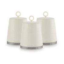 Morphy Richards Tea Coffee Sugar Kitchen Storage Canisters Set of 3 - Ivory Cream