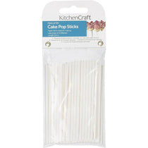 KitchenCraft Sweetly Does It Paper Cake Pop Sticks 50 Pack (10 cm) - White