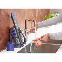 Black & Decker 18V Lithium-ion Cordless PET Dustbuster Handheld Vacuum with Charging Base And Pet Extension - Grey/Blue