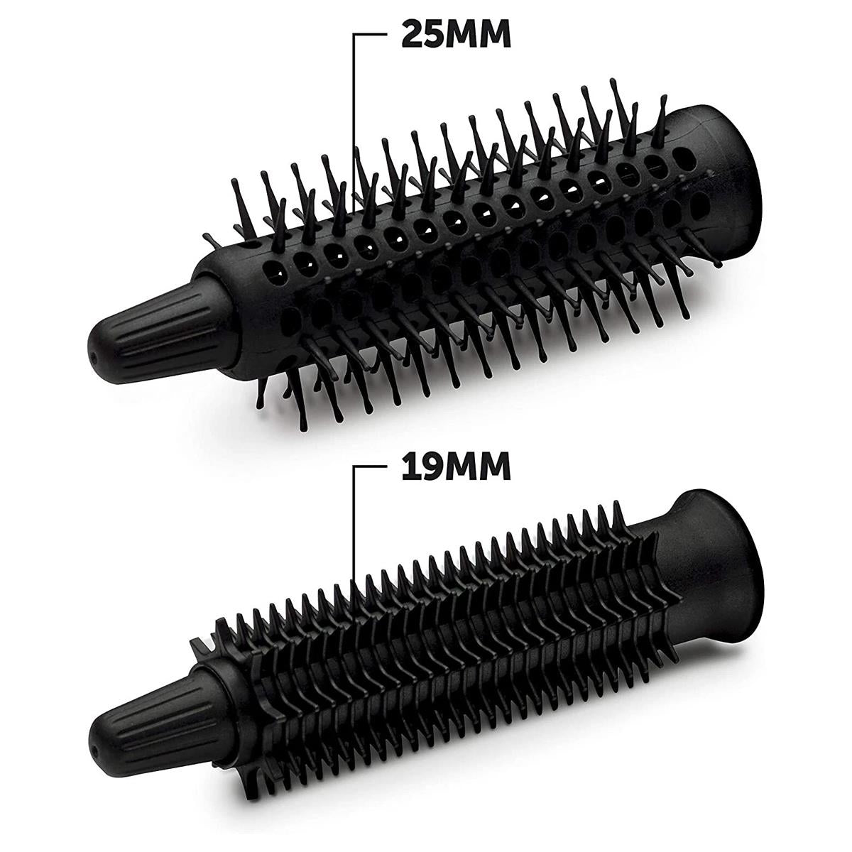 Revelon Tangle Free Hot Air Styler 200W With 2 Brush Attachments 19mm And 25mm - Black