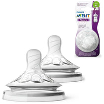 Philips Avent Natural Baby Bottle Teats Anti-Colic Slow Flow 0+ Months 2 Pack - Clear