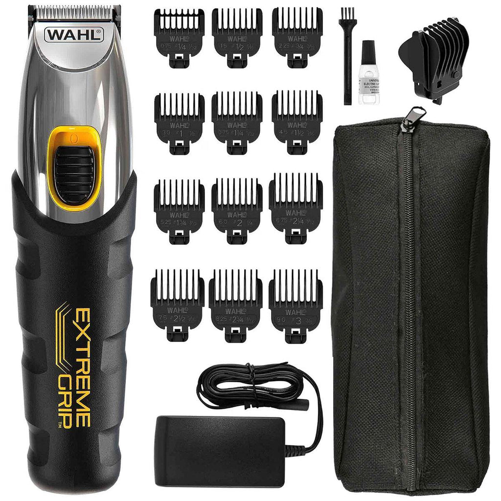 Wahl Extreme Grip Men's Beard And Stubble Trimmer Cordless Male Grooming Set - Black