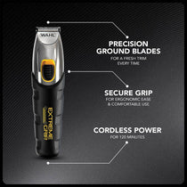 Wahl Extreme Grip Men's Beard And Stubble Trimmer Cordless Male Grooming Set - Black