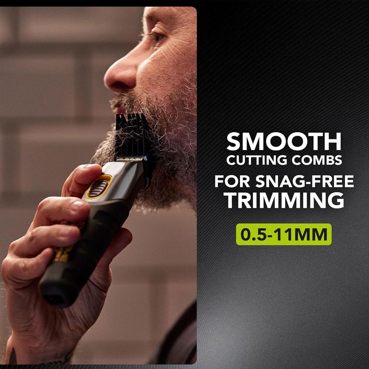 Wahl Extreme Grip Men's Beard And Stubble Trimmer Cordless Male Grooming Set - Black