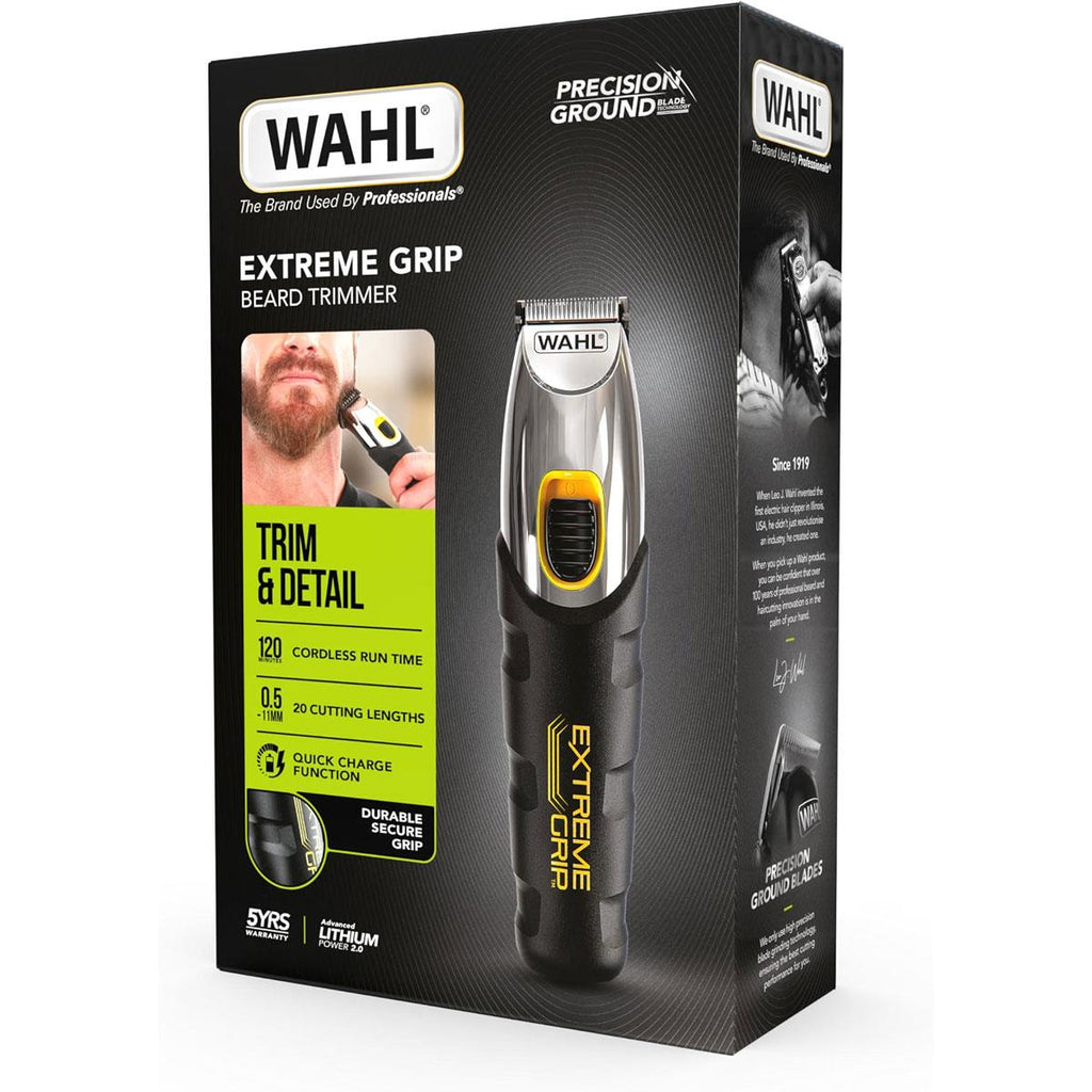 Wahl Extreme Grip Men's Beard And Stubble Trimmer Cordless Male Grooming Set - Black