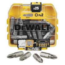 Dewalt PZ2 25mm Standard Tic Tac Screwdriver Bit Set With Flex Tough Case - 25 Piece
