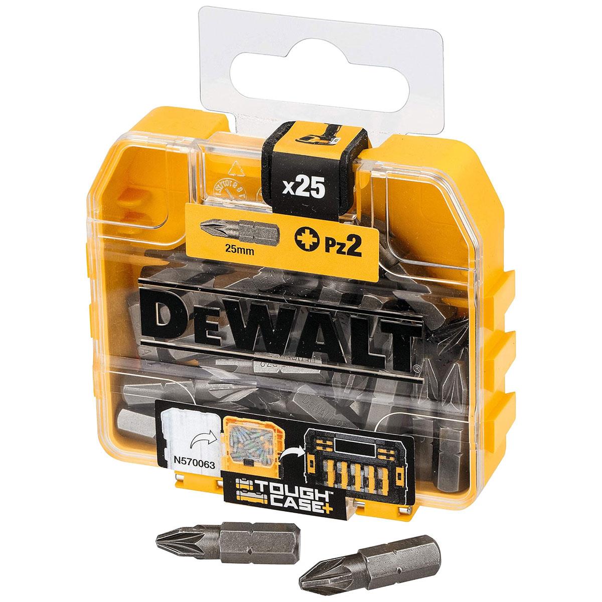 Dewalt PZ2 25mm Standard Tic Tac Screwdriver Bit Set With Flex Tough Case - 25 Piece