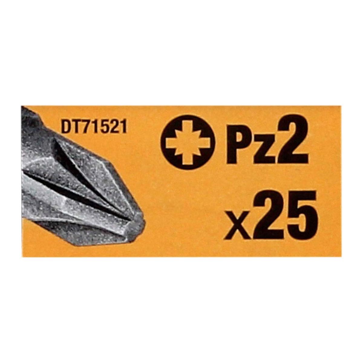 Dewalt PZ2 25mm Standard Tic Tac Screwdriver Bit Set With Flex Tough Case - 25 Piece