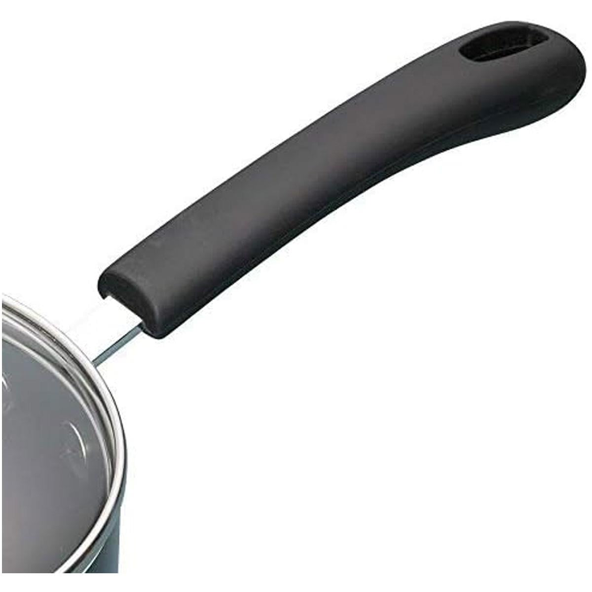 KitchenCraft Master Class Aluminum Non-Stick Enamel Saucepan With Lid 18 cm 2 Litres - Black