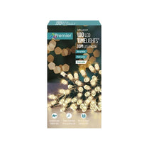 Premier Christmas Multi Action Battery Operated 100 LEDs Lights With Timer - Warm White