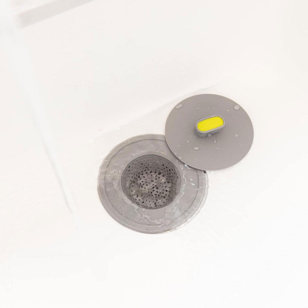 KitchenCraft 2-in-1 Sink Strainer And Plug 11.5 cm (4.5 Inch) - Grey/Green