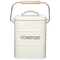 KitchenCraft Living Nostalgia Metal Kitchen Compost Bin 3 Litres - Antique Cream