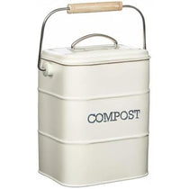 KitchenCraft Living Nostalgia Metal Kitchen Compost Bin 3 Litres - Antique Cream