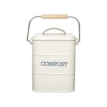 KitchenCraft Living Nostalgia Metal Kitchen Compost Bin 3 Litres - Antique Cream