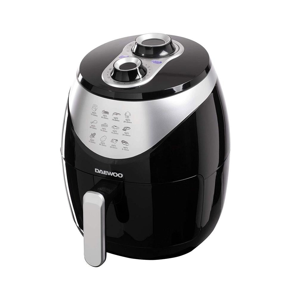 Daewoo Single Pot Air Fryer 4 Liters With 30 Minute Timer And Rapid Air Circulation Plastic 1400 W - Black
