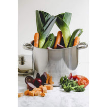 KitchenCraft MasterClass Large Stock Pot With Lid Induction Safe Stainless Steel 14 Litre - Silver