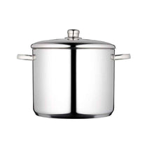 KitchenCraft MasterClass Large Stock Pot With Lid Induction Safe Stainless Steel 14 Litre - Silver