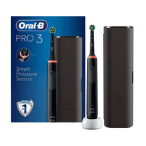 Oral-B Pro 3 3500 Electric Rechargeable Toothbrush with Visible Pressure Sensor And Travel Case - Black