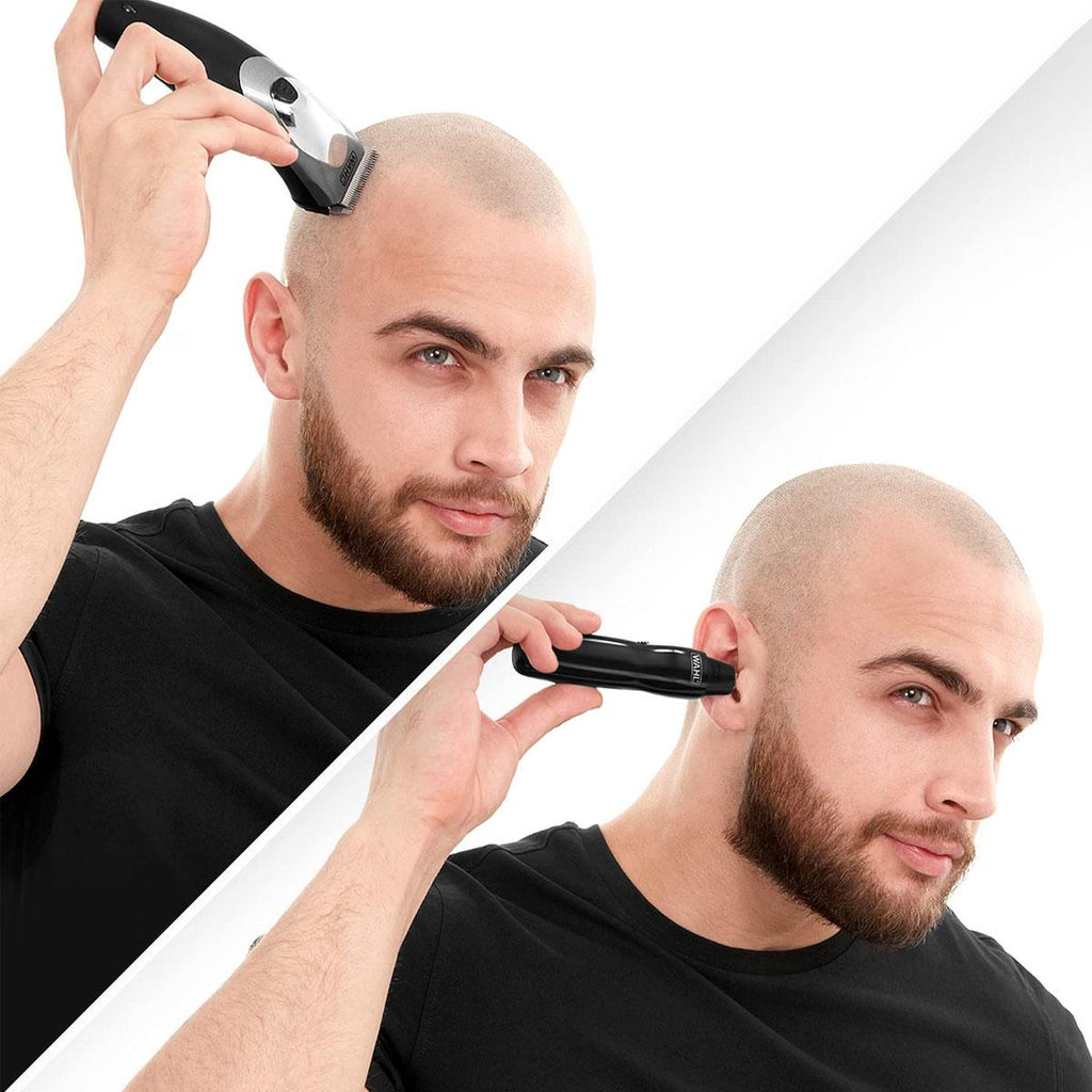 Wahl Clip N Rinse Cordless Hair Clipper And Nose Trimmer Home Haircutting Kit - Black