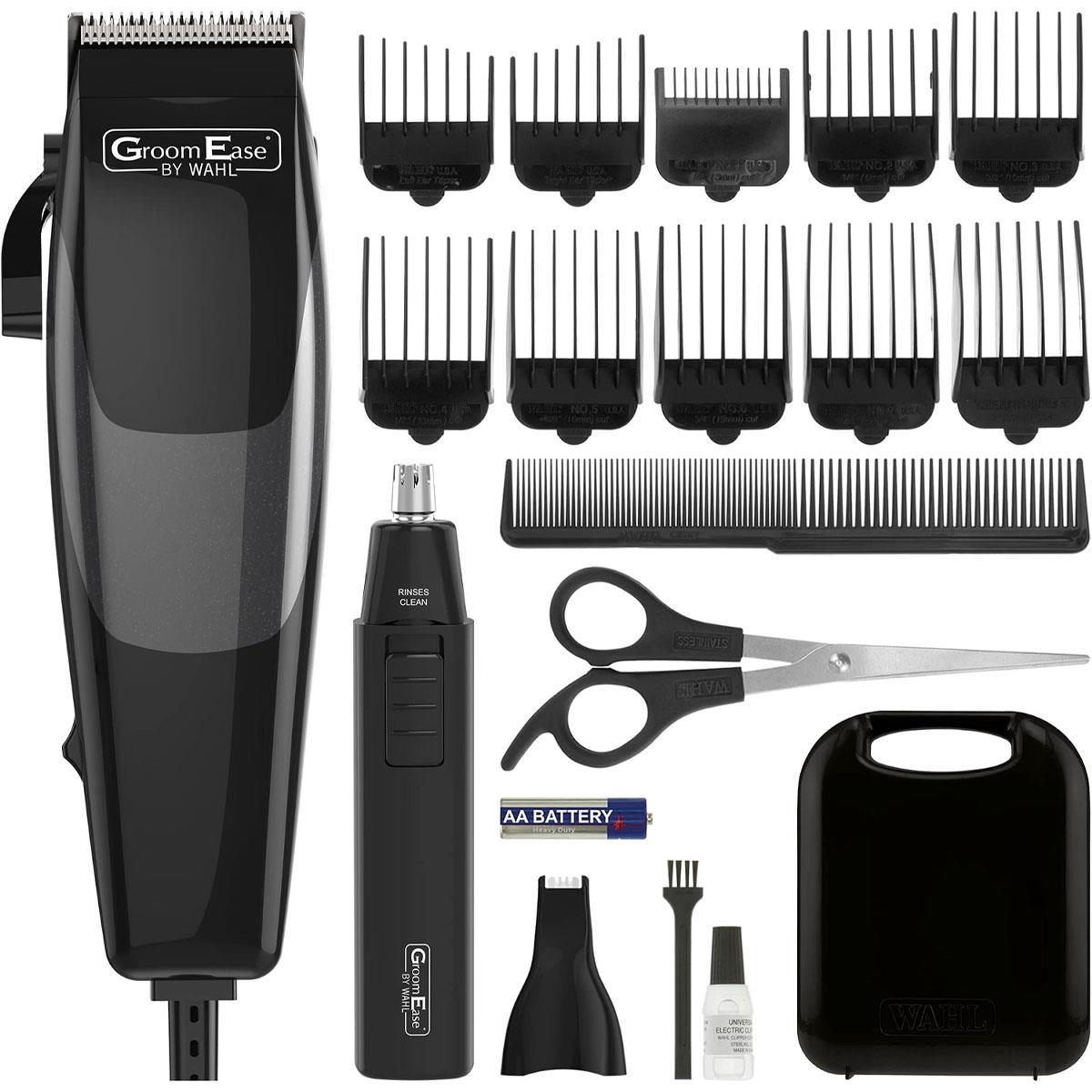 Wahl GroomEase Hair Clipper And Trimmer Gift Set - Black