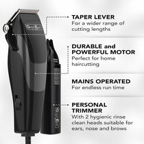 Wahl GroomEase Hair Clipper And Trimmer Gift Set - Black