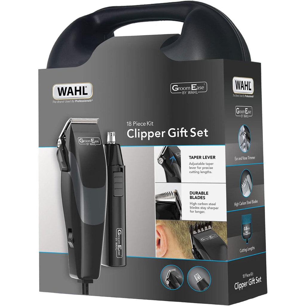 Wahl GroomEase Hair Clipper And Trimmer Gift Set - Black