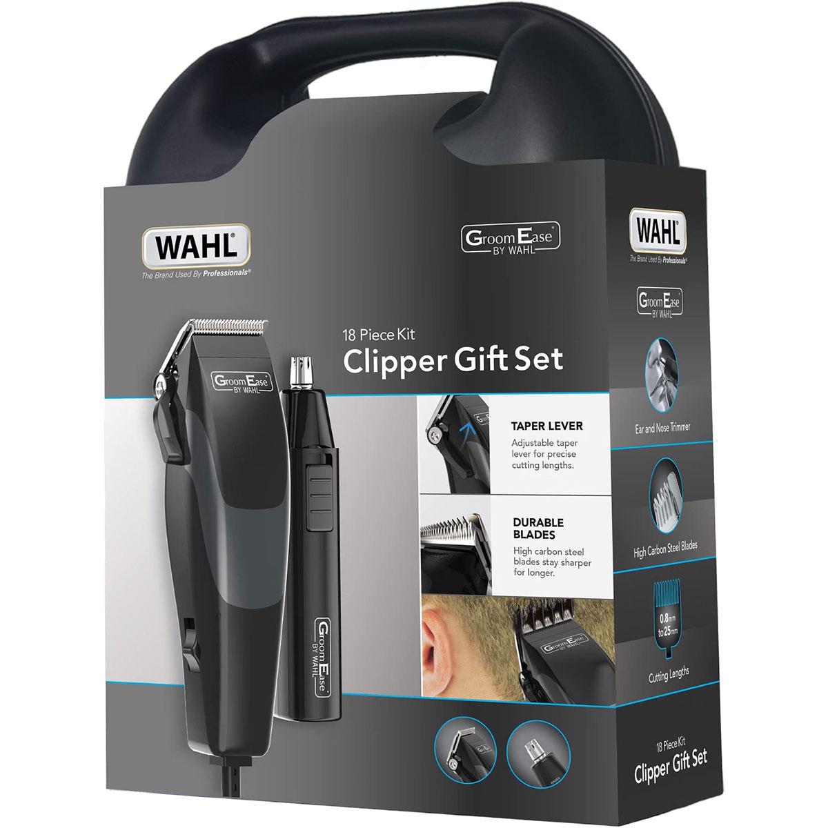Wahl GroomEase Hair Clipper And Trimmer Gift Set - Black