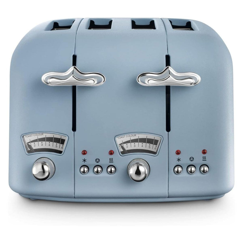 Delonghi Argento Flora 4 Slice Toaster Stainless Steel 1600 W - Blue